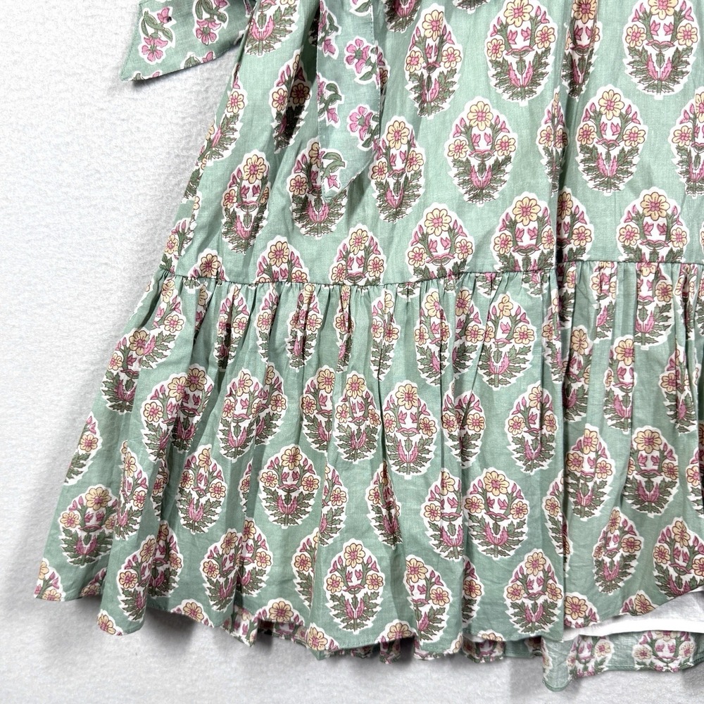 Marea Dress Womens Small Grace Tiered Floral Block Print V Neck Mini Cottage - Picture 3 of 13